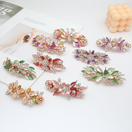 DP B-3440 Alloy strass borboleta pavão flor grampo de cabelo