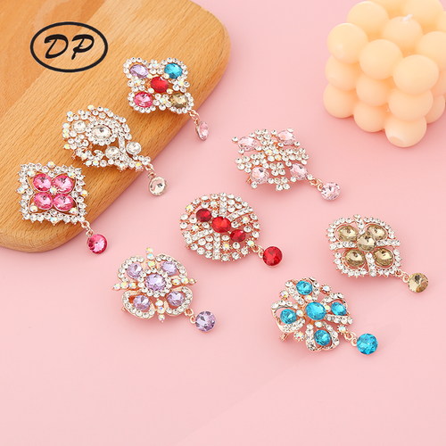 DP Y-44 Fashion  Alloy colorful rhinestone  droplet Pendant brooch