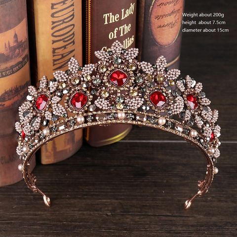 DP HG-2018 합금 라인석 크리스탈 바로크 크라운