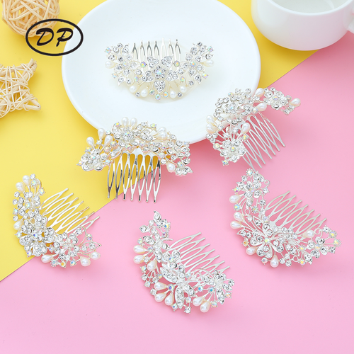 DP A-57  Elegant Alloy rhinestone pearl butterfly flower hairpin