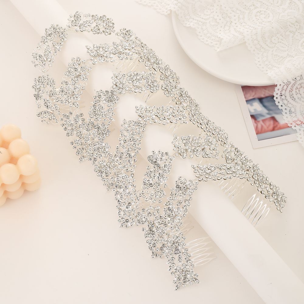 DP A-121  Alloy rhinestone butterfly flower fork comb chain