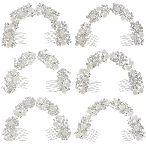 Cadena de peine de horquilla de flor de mariposa de diamantes de imitación de aleación DP A-89