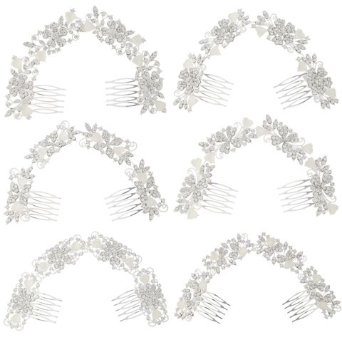 DP A-139 Alloy rhinestone flower fork comb chain