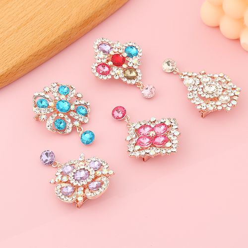 DP Y-44 Fashion  Alloy colorful rhinestone  droplet Pendant brooch