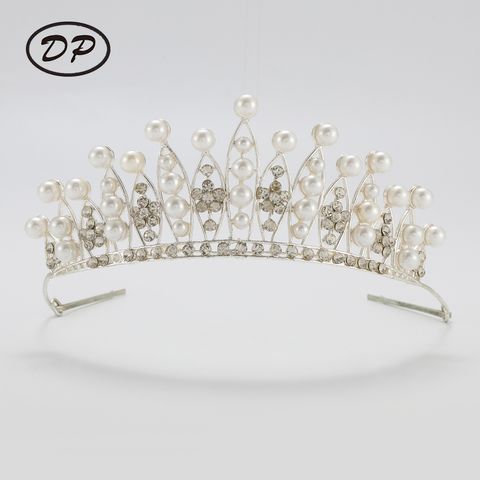 DP H-20 Corona di fiori di perle di strass in lega
