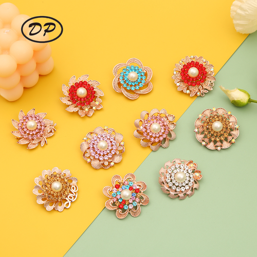DP Y-39 Elegant Alloy rhinestone pearl garland  flower brooch
