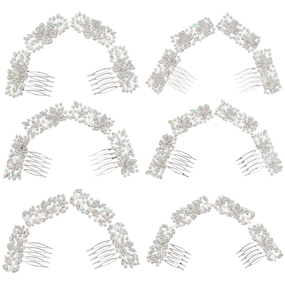 DP A-128  Alloy AB rhinestone butterfly flower fork comb chain