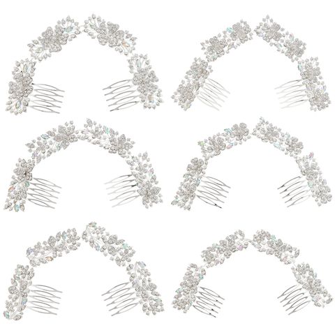 DP A-128 Alloy AB rhinestone butterfly flower fork comb chain