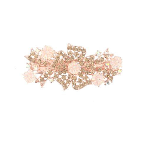 DP B-5091 Alloy colorido strass flor pavão grampo de cabelo