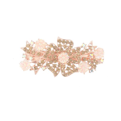 DP B-5091 Alloy colorido strass flor pavão grampo de cabelo