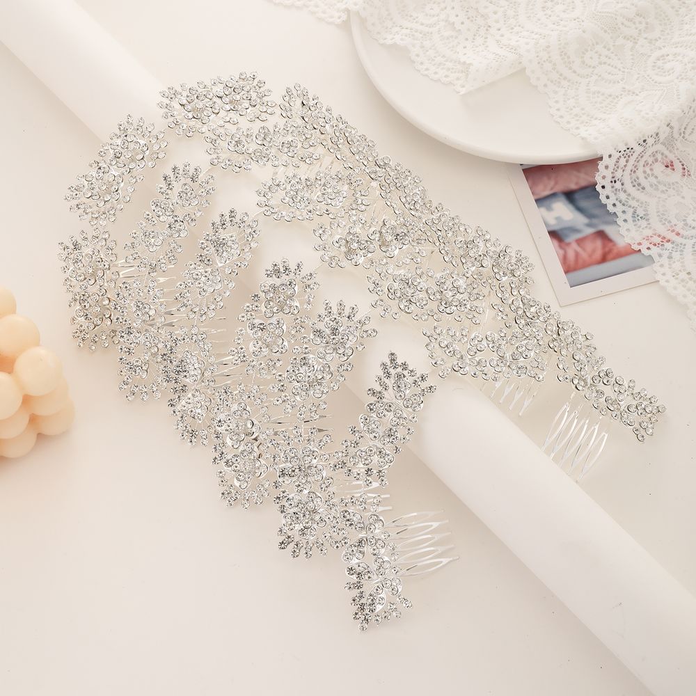 DP A-131  Alloy rhinestone bow butterfly flower fork comb chain