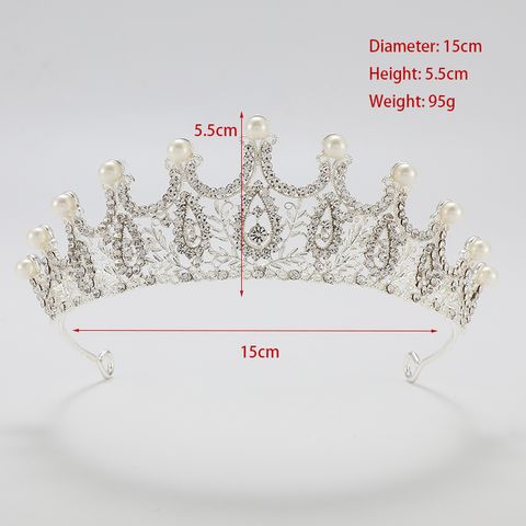 DP H-28 Corona barocca in perle di strass in lega