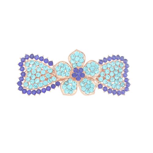 DP B-5100 Alloy colorido strass flor pavão grampo de cabelo