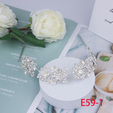 DP E-59 Legierung Strass Blumen Weißklee Stil Haarkette