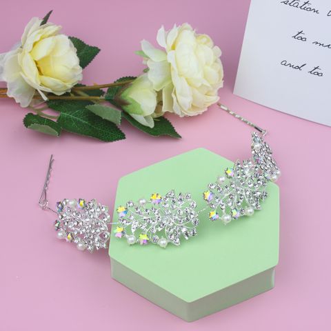 DP E-74 Luxury Alloy AB rhinestone butterfly flower Hair Chain
