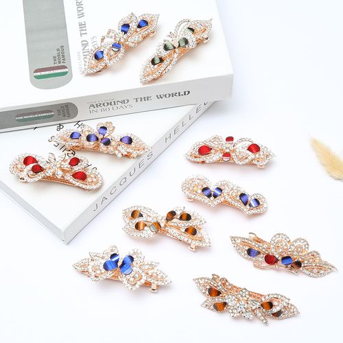 DP B-3903 Alloy strass flor borboleta grampo de cabelo