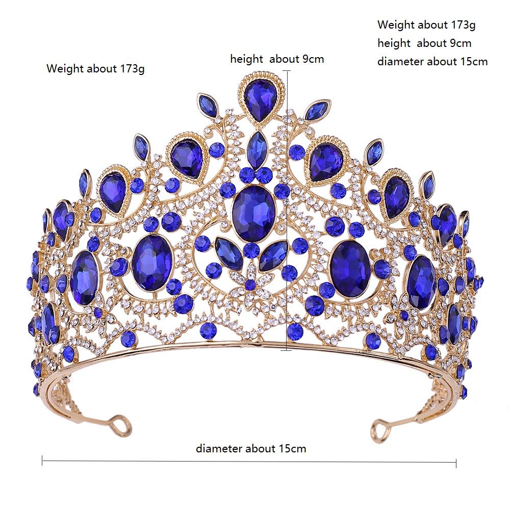 Coroa barroca DP HG-1096 Liga de cristal de strass