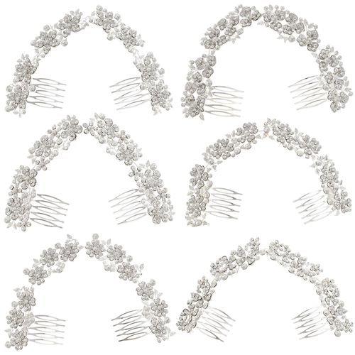 DP A-129  Alloy rhinestone flower fork comb chain