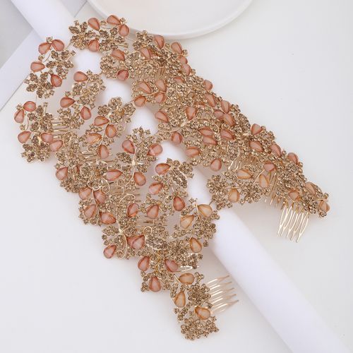 DP A-90 Alliage strass fleur fourche peigne chaîne