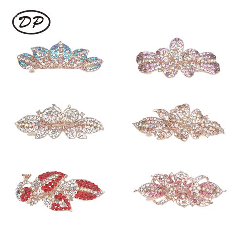 DP B-5062 Alloy strass pavão flor borboleta grampo de cabelo