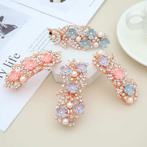 DP B-3991 Alloy strass pérola flor grampo de cabelo