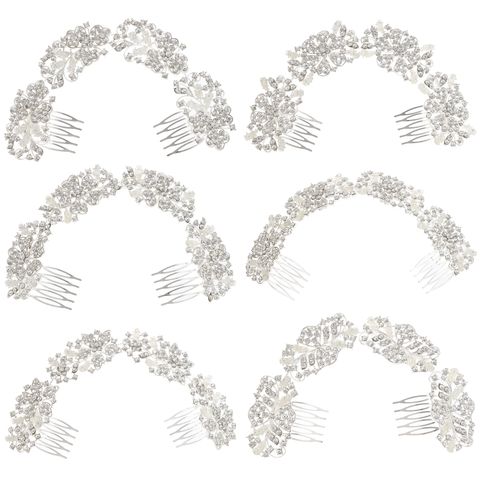DP A-84 Alloy rhinestone flower fork comb chain