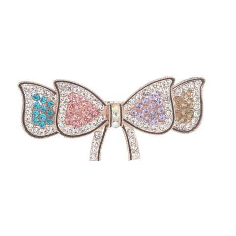 DP B-5075 Aleación colorida rhinestone mariposa arco estilo geométrico Pinzas para el cabello