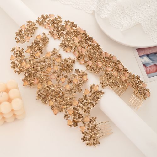 DP A-88  Alloy rhinestone flower fork comb chain