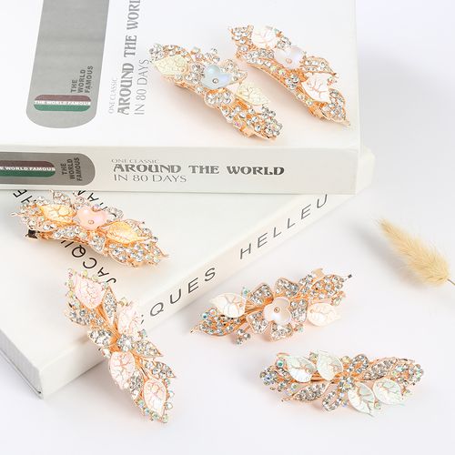 DP B-5027 Alloy strass flor colorida grampo de cabelo