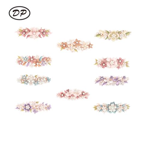 DP B-3981 합금 AB 라인스톤 진주 꽃 머리핀
