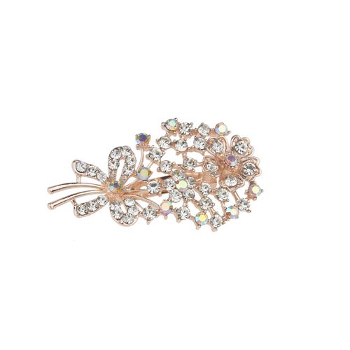 New high quality flower garland brooch shiny luxury alloy rhinestone brooch wholesale