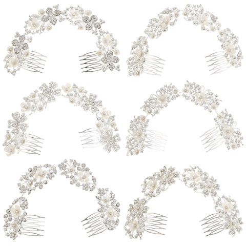DP A-80 Alloy rhinestone flower fork comb chain