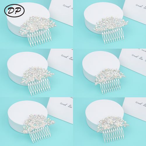 DP A-304 우아한 합금 AB 라인석 진주 꽃 머리핀