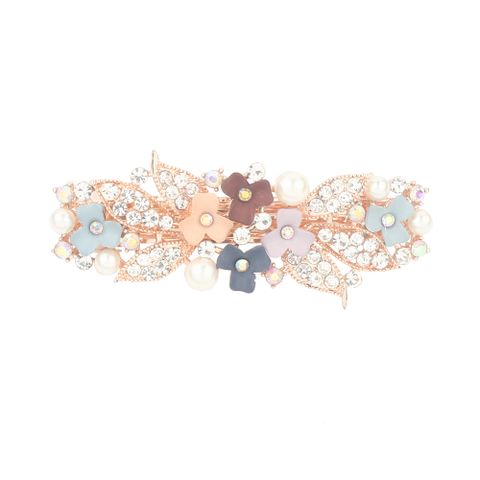 DP B-5013 aleación de diamantes de imitación perla mariposa pavo real flor pinza para el cabello
