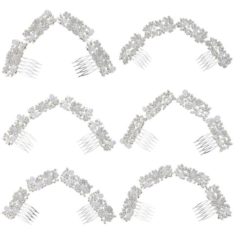 DP A-137 Alloy rhinestone flower fork comb chain
