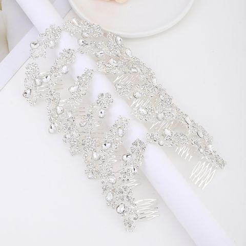 DP A-67  Alloy rhinestone crystal fork comb chain