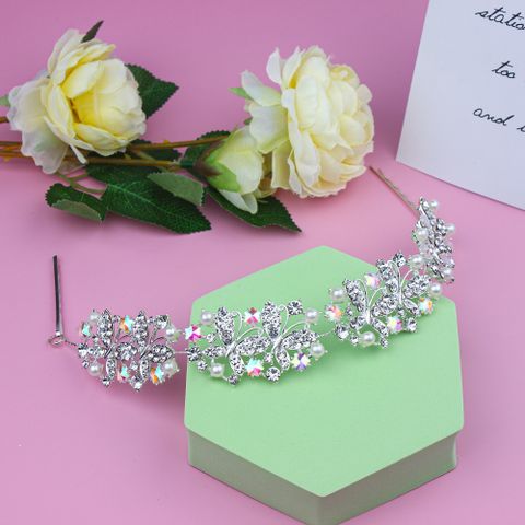 DP E-74 Luxury Alloy AB rhinestone butterfly flower Hair Chain