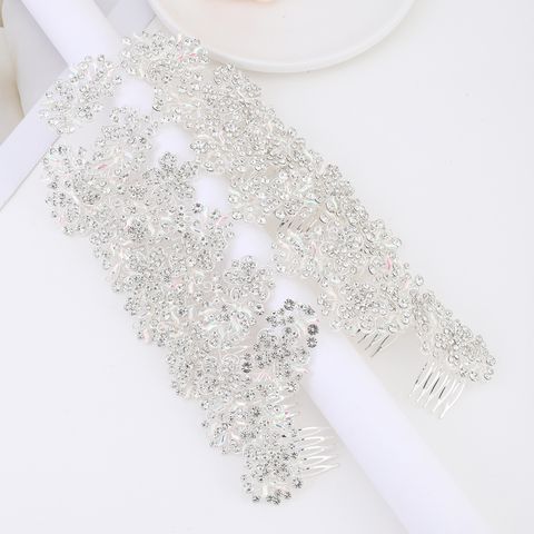 DP A-102 Catena a pettine a forcella con fiore di strass in lega