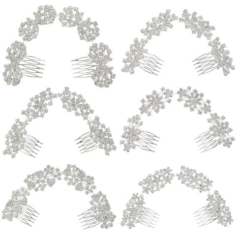 DP A-74 Alloy rhinestone flower fork comb chain