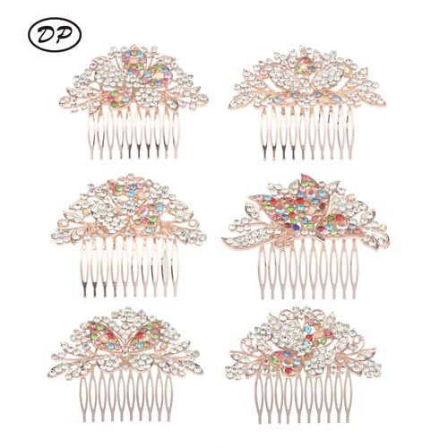 Épingle à cheveux fleur papillon strass coloré DP A-305 alliage