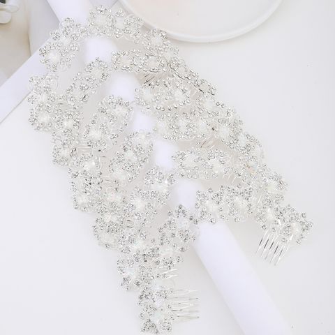 DP A-86 Legierung Strass Bär Blume Gabel Kammkette