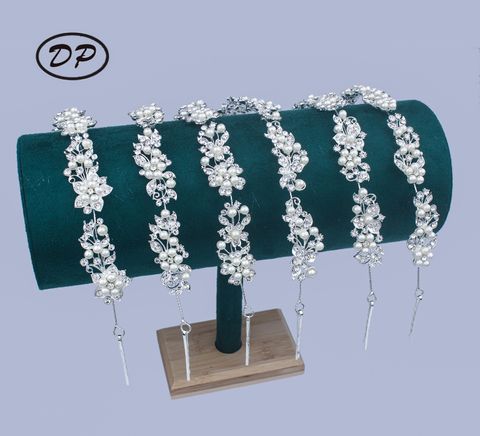 DP Z-29 Alloy rhinestone crystal pearl flower Hair Chain