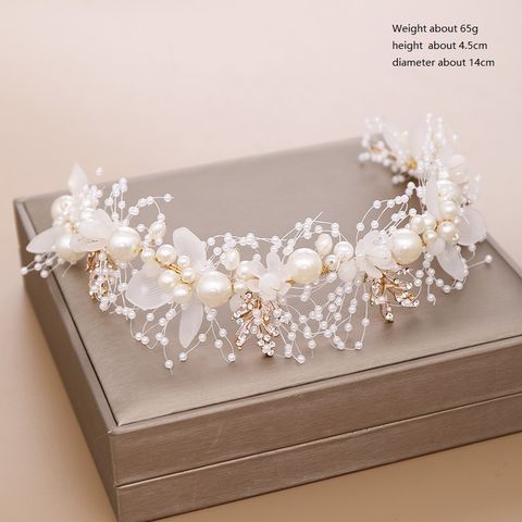 DP HG-2020 Alloy rhinestone pearl baroque crown