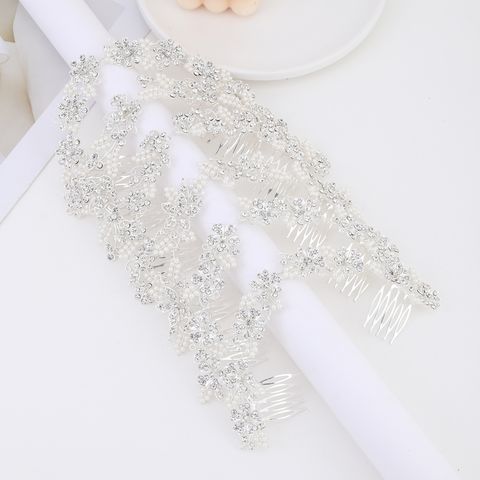 DP A-69 Strass-Perlenblumen-Gabelkammkette aus Legierung