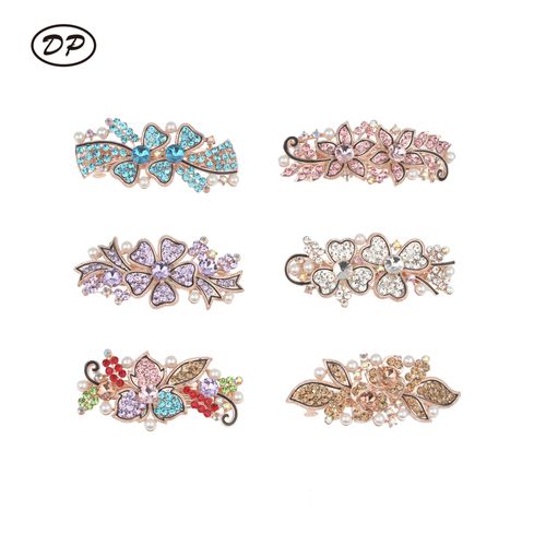 DP B-5080 Liga de strass pérola flor grampo de cabelo