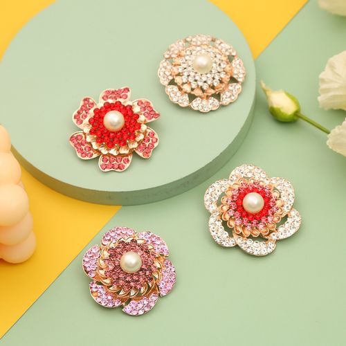 DP Y-43 Elegant  Alloy colorful rhinestone pearl Garland big flower brooch