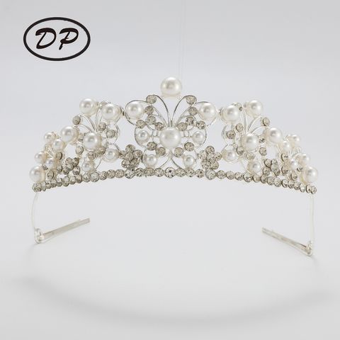 DP H-21-1 Corona di fiori di farfalla di perle di strass in lega
