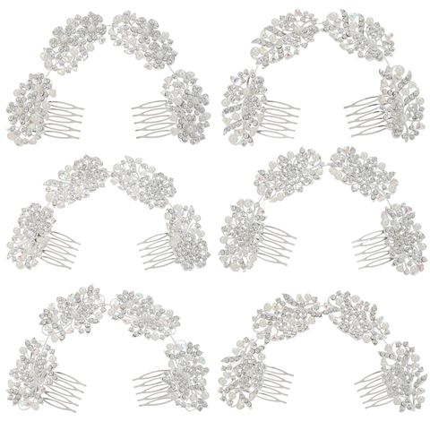 DP A-105 Alloy strass pérola flor garfo corrente pente