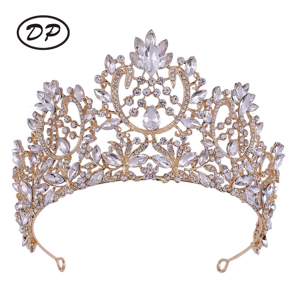 DP HG-1102 Alloy rhinestone crystal baroque crown