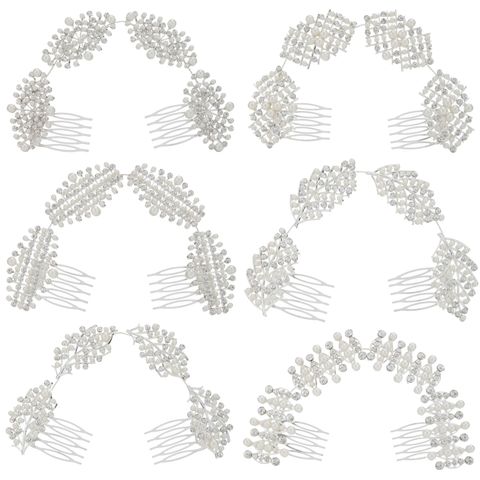 DP A-75 Alloy rhinestone pearl fork comb chain